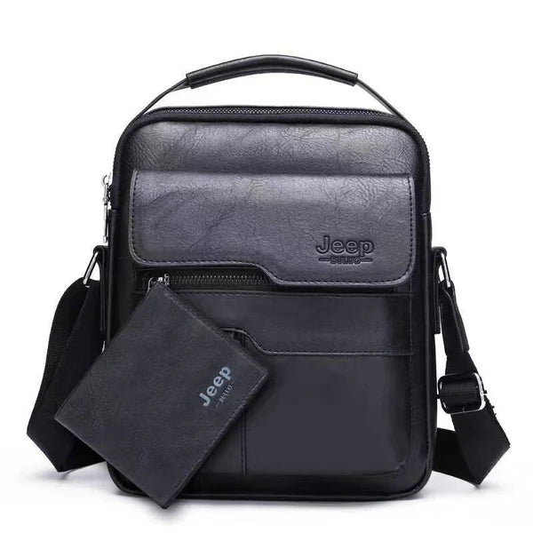 Bolsa Transversal de Couro Masculina + Brinde Exclusivo